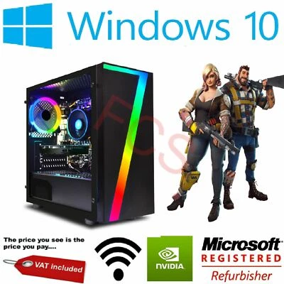ULTRA FAST i3 i5 i7 Gaming Computer PC 2TB + SSD 16GB RAM GTX 1660 Win10,6 Fans  - Image 1 of 4