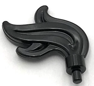 Lego New Black Minifigure Plume Feather Triple Compact Flame Water Part - Picture 1 of 1