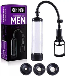 Penis Vacuum Pump Manual Penis Enlarger Enlargement Extend Pump with 4 Sleeves - Picture 1 of 10