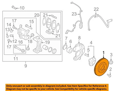 Componentes de freno de suspensión delantera acento HYUNDAI OEM 18-22-rotor 51712H8500 Foto 1 de 2