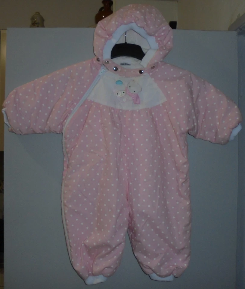 VETEMENT HABIT COMBINAISON ROSE ENFANT BEBE FILLE à CAPUCHE 23 MOIS / 2 ANS - Photo 1/4