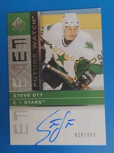 Steve Ott Future Watch Hard Autographed Limited /999 Sp Authentic Dalas Stars - Picture 1 of 7