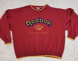 Vintage 90’s Reebok 1895 Embroidered Sweatshirt XL Spell-out Crewneck Unisex - Picture 1 of 7