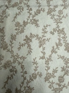Laura Ashley 2 King Size Brushed Cotton Pillow Shams Victoria Tan Cream Floral - Picture 1 of 6