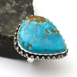 Turquoise Gemstone Handmade Ring Jewelry For Christmas US Size-7.5 AR 34285 - Picture 1 of 1