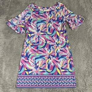 Cappagallo Damen hell buntes Kleid L rosa Lilly Pullitzer Insp Glockenärmel - Bild 1 von 9