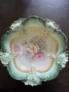 Antique RS Prussia Floral Deeply Molded Large Bowl - Picture 1 of 2