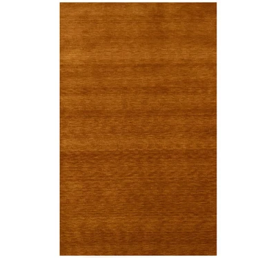 Orange Solid Design Hand-Loomed 5X8 Gabbeh Wool Rug Oriental Home Decor Carpet - Image 1 of 4