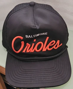 new era golfer BALTIMORE ORIOLES retro satin rope mesh trucker snapback  cap hat - Picture 1 of 3