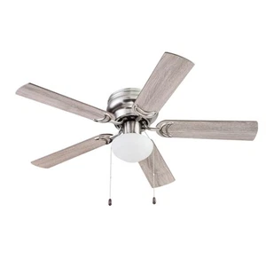44 Inch Matte Nickel Indoor Ceiling Fan with Light for Small Rooms - Picture 1 of 16