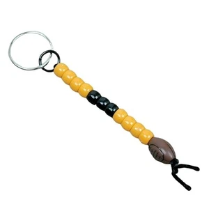 Football Keychain Orange Black NFL NCAA Sports Fan Mom Dad Parent Handmade Gift - Picture 1 of 4