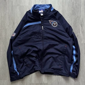 Y2k NFL Reebok Tennessee Titans Navy Windbreaker Jacket Mens Size Large - Picture 1 of 4