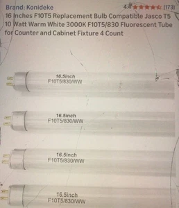 4 Pack KONIDEKE 16 in. F10T5 Fluorescent Bulb  3000K Cabinet lights. # 38 - Picture 1 of 1