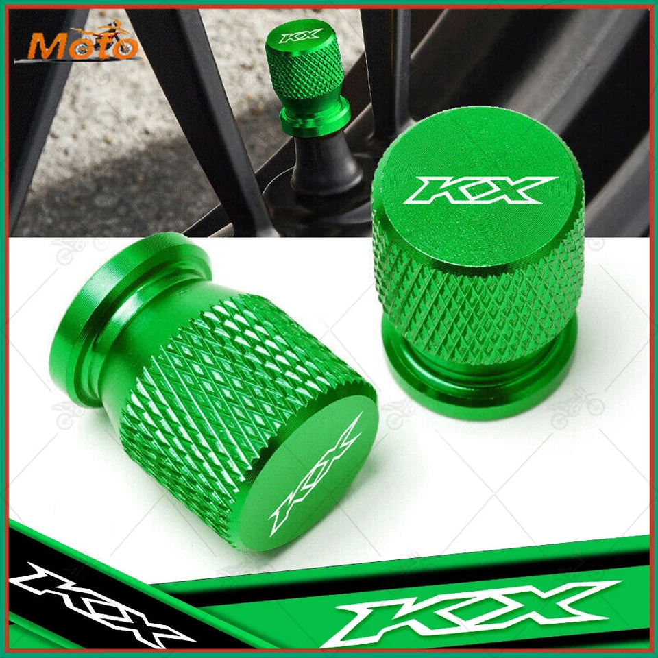 Aluminum CNC Wheel Tire Valve Cap Cover For KAWASAKI KX65 KX80 KX85 KX125 KX250 - Image 1 of 1