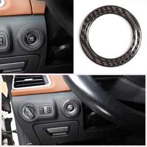 Real Carbon Fiber One-Button Ignition Decoration Ring For Maserati Ghibli 14-21 - Picture 1 of 9