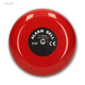 Alarmglocke Klingel 230V 90dB Metall-Glocke ROT elektromechanisch zB Alarmanlage - Bild 1 von 5