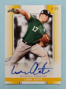 2019 Leaf Perfect Game Logan Austin Auto Yellow #BA-LA1 Card /25