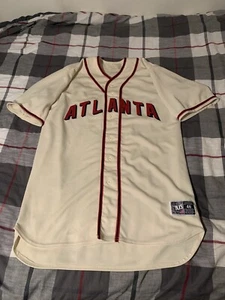 AIS Atlanta Braves Scott Fletcher Negro League Jersey Size 46 Black Crackers - Picture 1 of 8