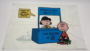 70s Vintage Charlie Brown Peanuts Snoopy 1971 Pillow Case Schulz, Brown spots - Picture 1 of 18