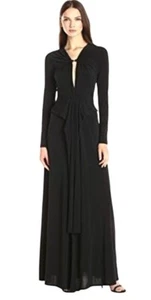 Halston Heritage Dress XS Women Stretch Matte Jersey Long Sleeve Gown Cocktail - Picture 1 of 15