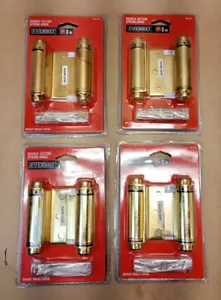 New Lot of 4 Everbilt Double Action 3" Spring Hinge, Bright Brass Finish 683 221 - Picture 1 of 7