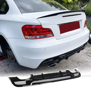Gloss Black Rear Bumper Diffuser Lip For BMW E82 E88 125i 135i M-Sport 2D 07-13 - Foto 1 di 13
