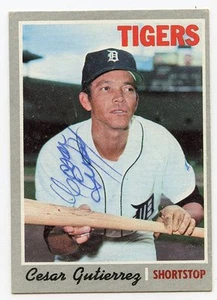 CESAR GUTIERREZ Signed 1970 Topps #269 Tigers Set Break RARE KOA LOA - Picture 1 of 1