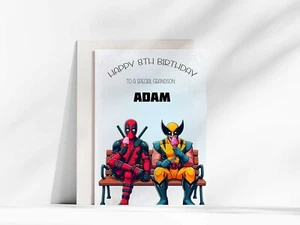 Tarjeta de cumpleaños personalizada DEADPOOL • Tarjeta de cumpleaños Deadpool y Wolverine - Imagen 1 de 1