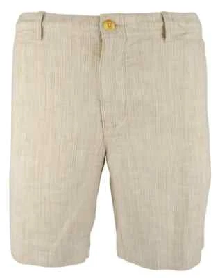 Pantalones Cortos Tommy Bahama Para Hombre Pequeños Piedra Caqui Puerto Espiga 10" Mezcla de Lino Foto 1 de 4
