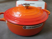 Le Creuset Signature Risotto Pot Gourmet Bräter Guss Rund 30cm 6,2L Orange NEU