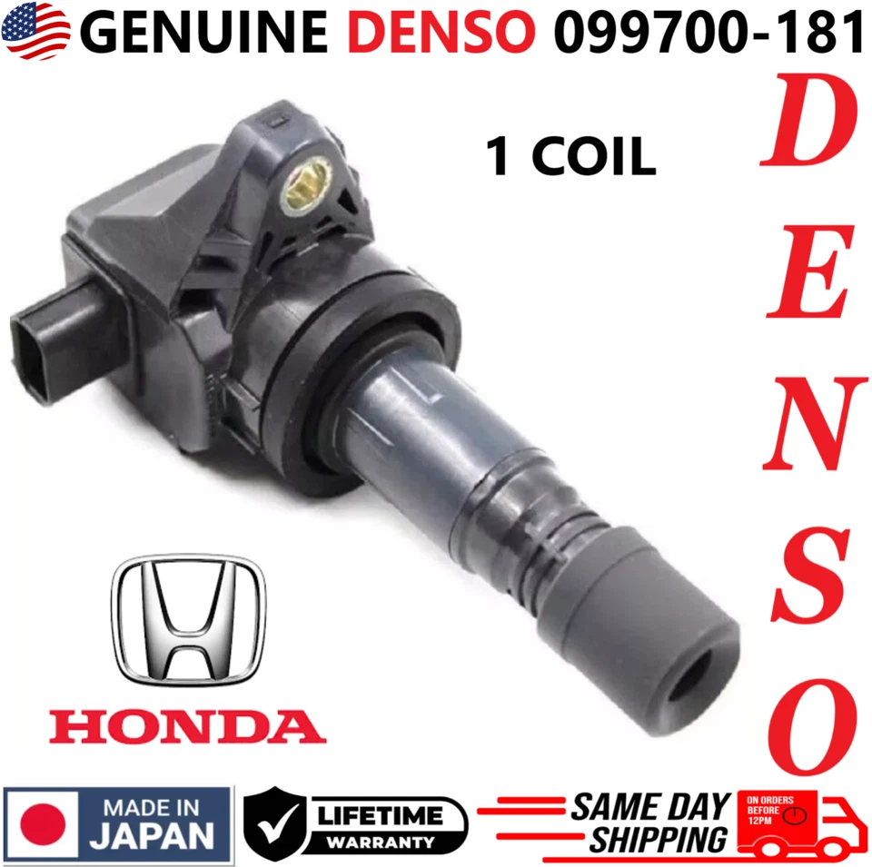 Bobina de encendido OEM DENSO x1 para Honda Civic HRV 2012-2017 y Acura I4, 099700-181 Foto 1 de 4