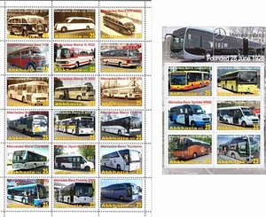 Stamp sheet+block Mercedes Benz 2021 Abkhazia issue Bus Company - Picture 1 of 1