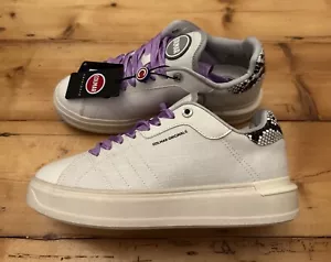 Colmar Clayton Damen Halbschuh Sneaker Designer Weiß Violett Gr. 38 (UK 5) Neu ! - Bild 1 von 9