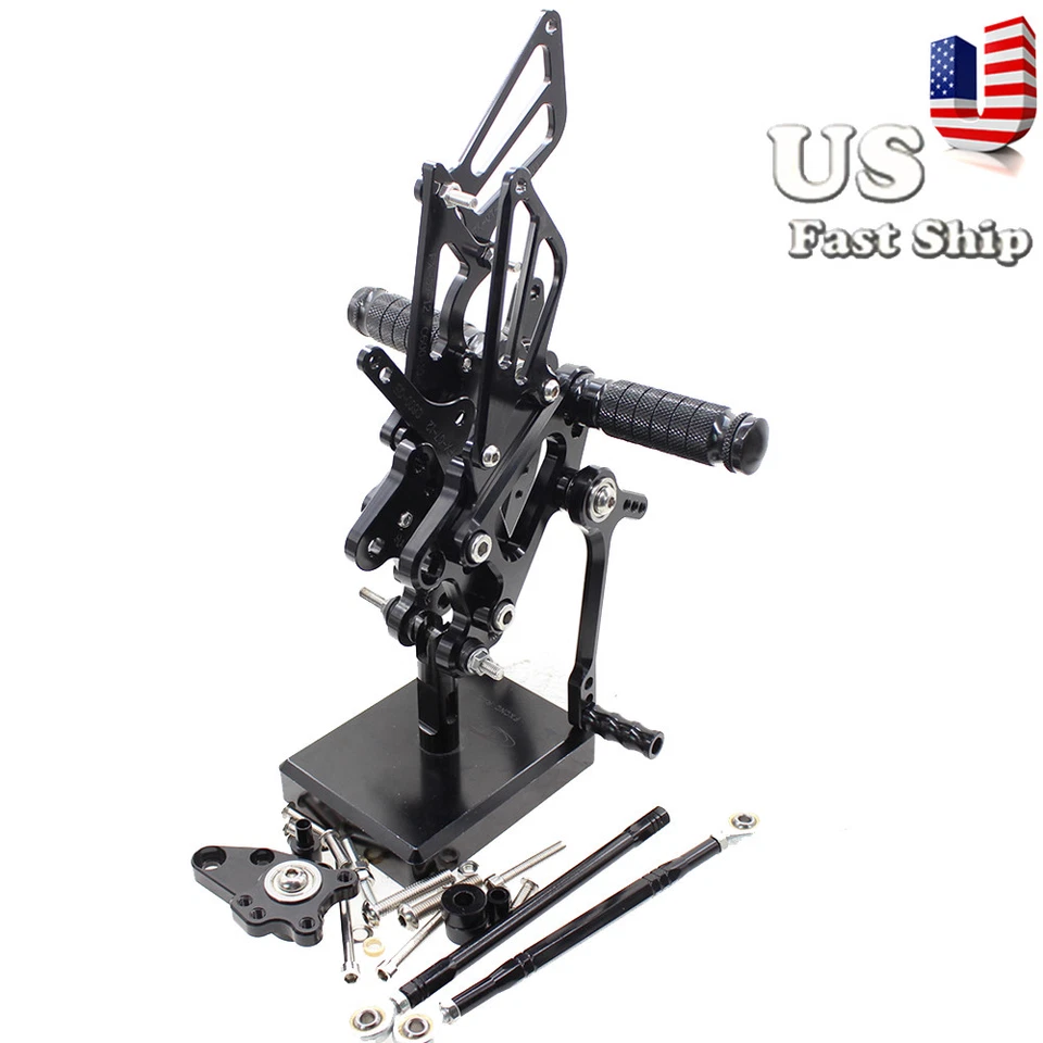 Juego de estriberas CNC de EE. UU. reposapiés trasero para HONDA CBR600RR 03-06 CBR1000RR 2004-2007 Foto 1 de 4