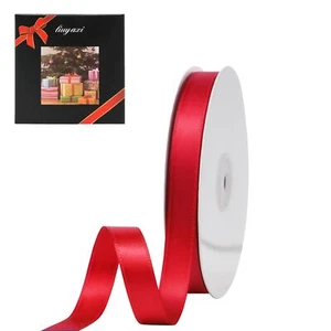 Red Double Face Satin Ribbon 5/8" X 50 Yards Fabric Ribbon Use for Gift Wrapp... - Picture 1 of 7