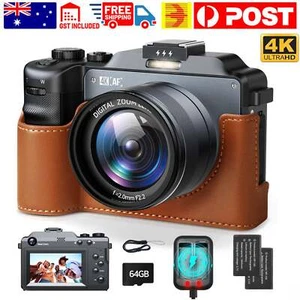 4K Autofocus Digital Camera DV 64MP Front & Rear Dual Lens Video Camcorder &64GB - Picture 1 of 10