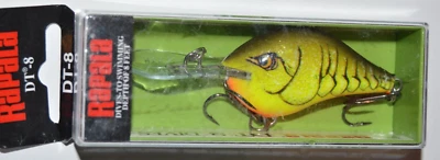 rapala dt-8 dt08 crtbc inmersiones a 8' bajo crankbait 2" chartreuse rootbeer craw Foto 1 de 3