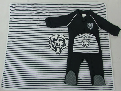 Chicago Bears NFL Baby's 3 Piece Blanket Set Cover