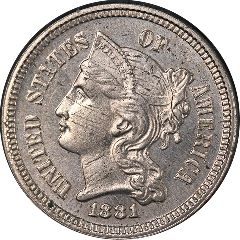 1881 Three (3) Cent Nickel Decent PR Decent Eye Appeal Nice Strike Cover