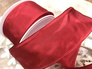 Vintage French Ribbon Acetate 2" True Red 1yd Made in France - Picture 1 of 2