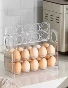 Automatic Flip Egg Storage Box, Refrigerator Door Egg Holder, Egg Organizer 30 - Picture 1 of 5