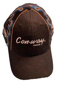 Conway Freight Baseball Hat Colin Braun #6 NASCAR Racing Flames Brown Adj - Picture 1 of 6