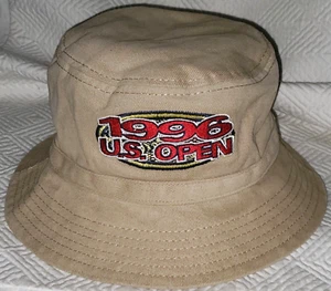 1996 US Open USTA BUCKET HAT Large 23" BEIGE Embroidered Sampras Chang TENNIS - Picture 1 of 12