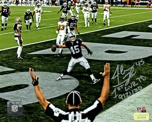 Alec Ingold handsigniert ""1st Las Vegas Raiders TD"" beschriftet 8x10 Foto COA - Bild 1 von 3