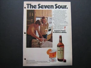 1974 Seagram's 7 Crown Whiskey " The Seven Sour" vintage original full-color ad - Picture 1 of 1