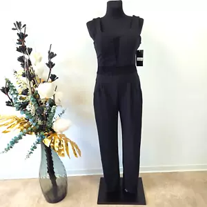 Damen Overall mit Spitze Jumpsuit Eleganter Hosenanzug Größe XL Schwarz - Bild 1 von 6