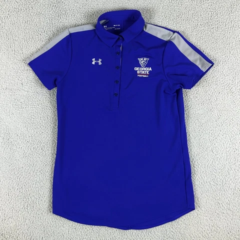 Georgia State Panthers Mens Polo Shirt Small Blue Football Under Armour Heatgear Cover