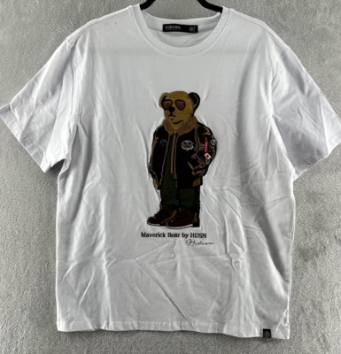 Camisa Hudson Outerwear Para Hombre Talla XXL Blanca Oso Maverick Mangas Cortas Aviador Foto 1 de 4