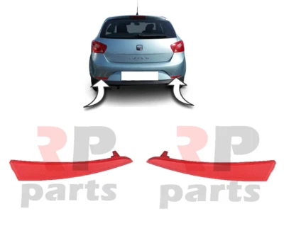 FOR SEAT IBIZA 5D 2008 - 2012 NEW GENUINE REAR BUMPER REFLECTOR PAIR SET - Image 1 of 4