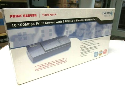 NIB .. TRENDnet Parallel Print Server Cat# TE100-P2U1P .. WF-07 - Image 1 of 4